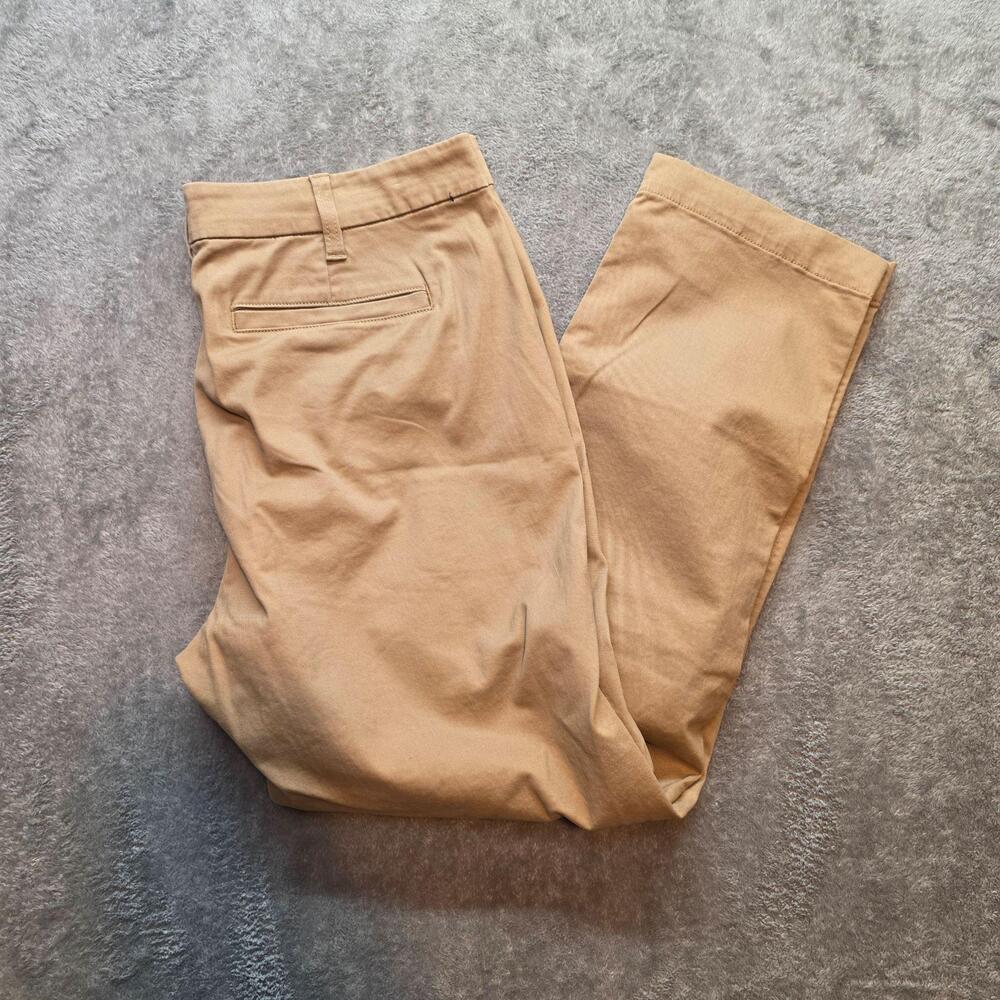 J.Crew High Rise Girlfriend Chino Pants Womens 10 Beige Twill Tapered Casual